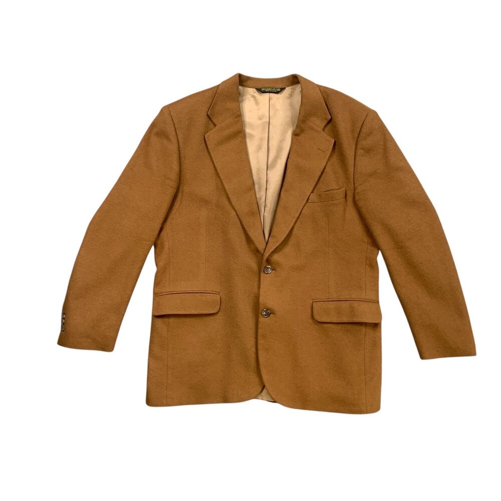 Vintage Mallards Blazer Mens 46 Roasted Pecan Camel Hair Sport Coat Two-Button